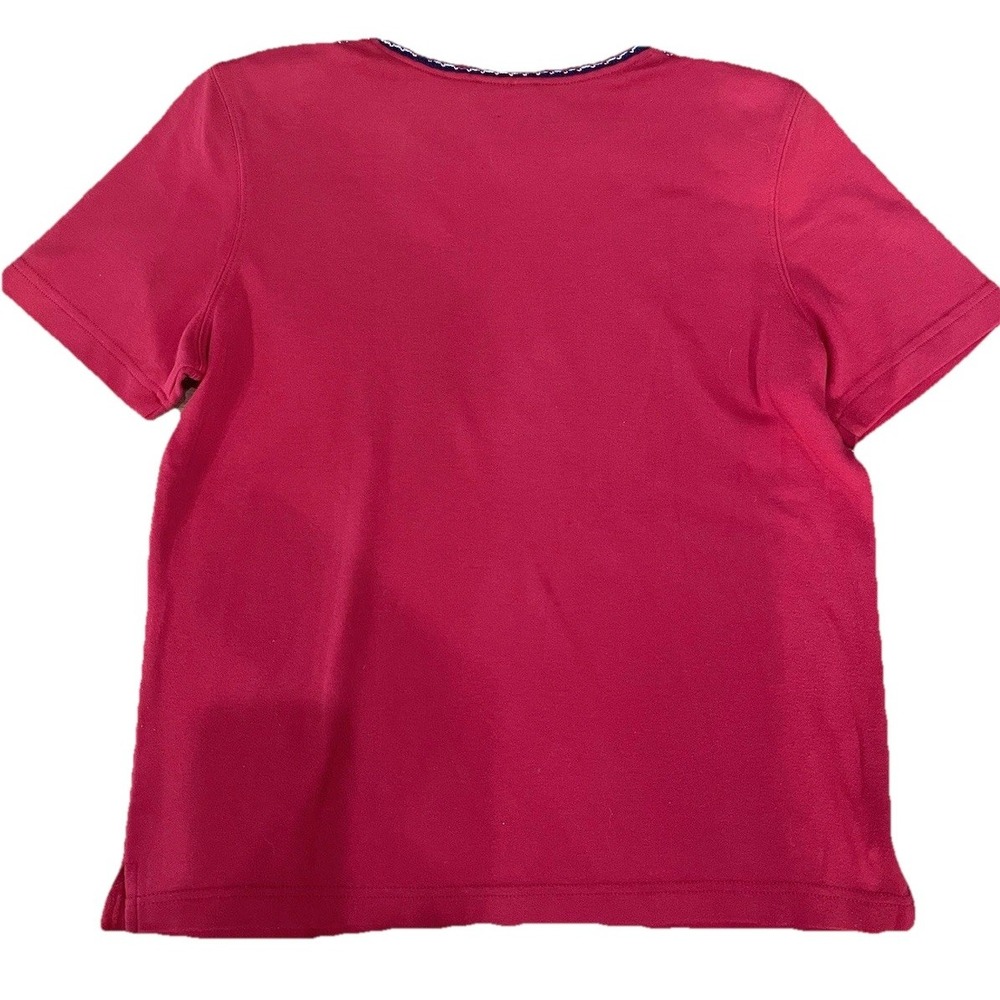 Koret City Blues Vintage Red Knit Geometric Embroidered T-Shirt BK425 Small - Picture 2 of 4